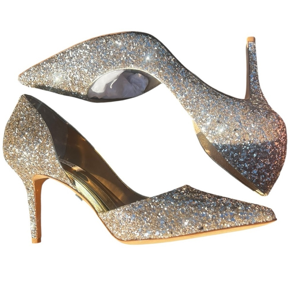 Badgley Mischka Glittering Hold Daisy Heels NIB 8 - Picture 7 of 10